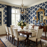 Indigo Parterre Wallpaper
