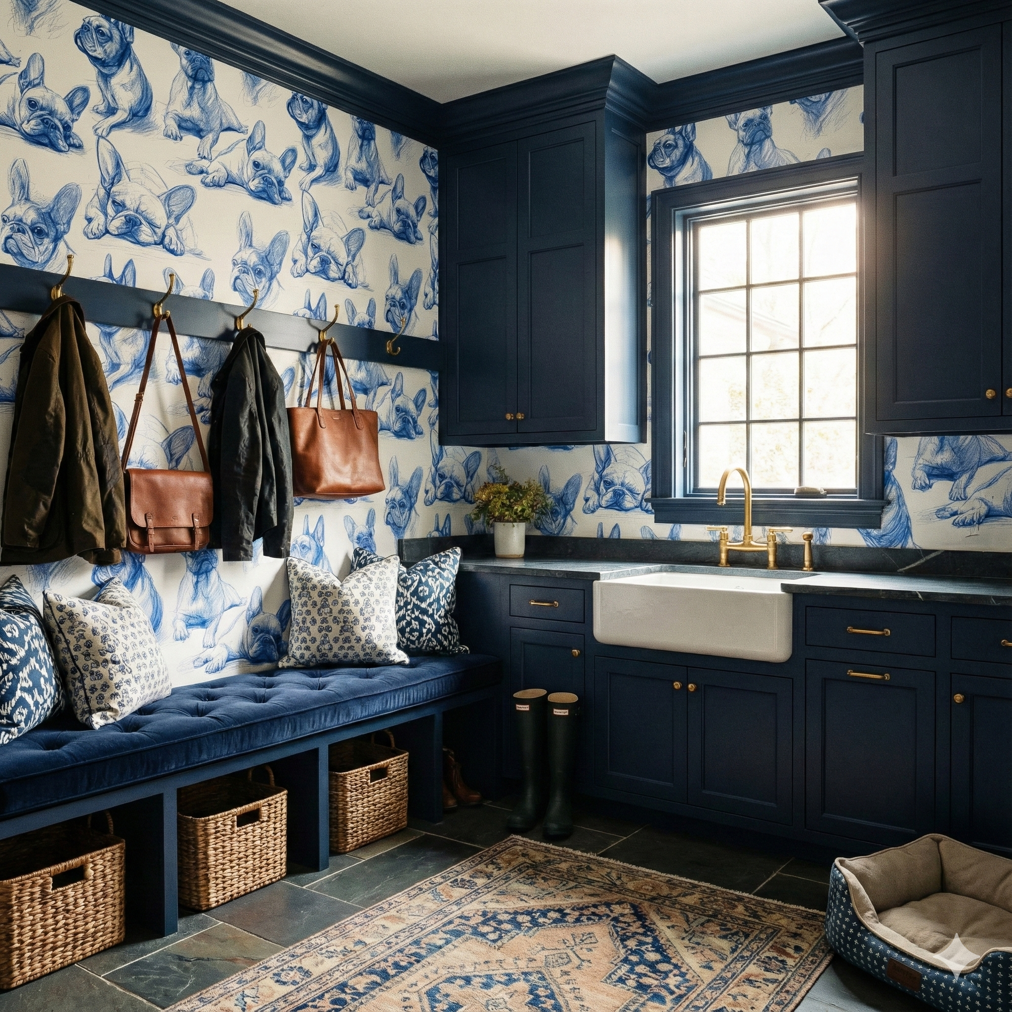 Sketchbook Frenchies Wallpaper