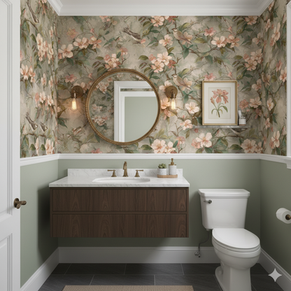 Pearl Finch Garden Wallpaper