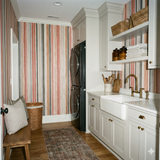 Dune thread wallpaper featuring a striped pattern in neutral and earthy tones.
