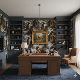 Highvale Keeper Wallpaper by Seabrook Wallcoverings featuring a pattern of dogs and mountain landscapes.