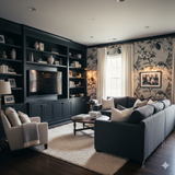 Patterned Orchard Etching Wallpaper in black and white, featuring floral details and a matte finish.