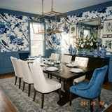 Cobalt Aviary Parlor Wallpaper