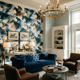 Saddlecloth Velocity Wallpaper with horse and jockey motif, creating a dynamic and colorful statement wall.
