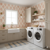 Coralhaven Wallpaper with coral trees pattern on a beige background.
