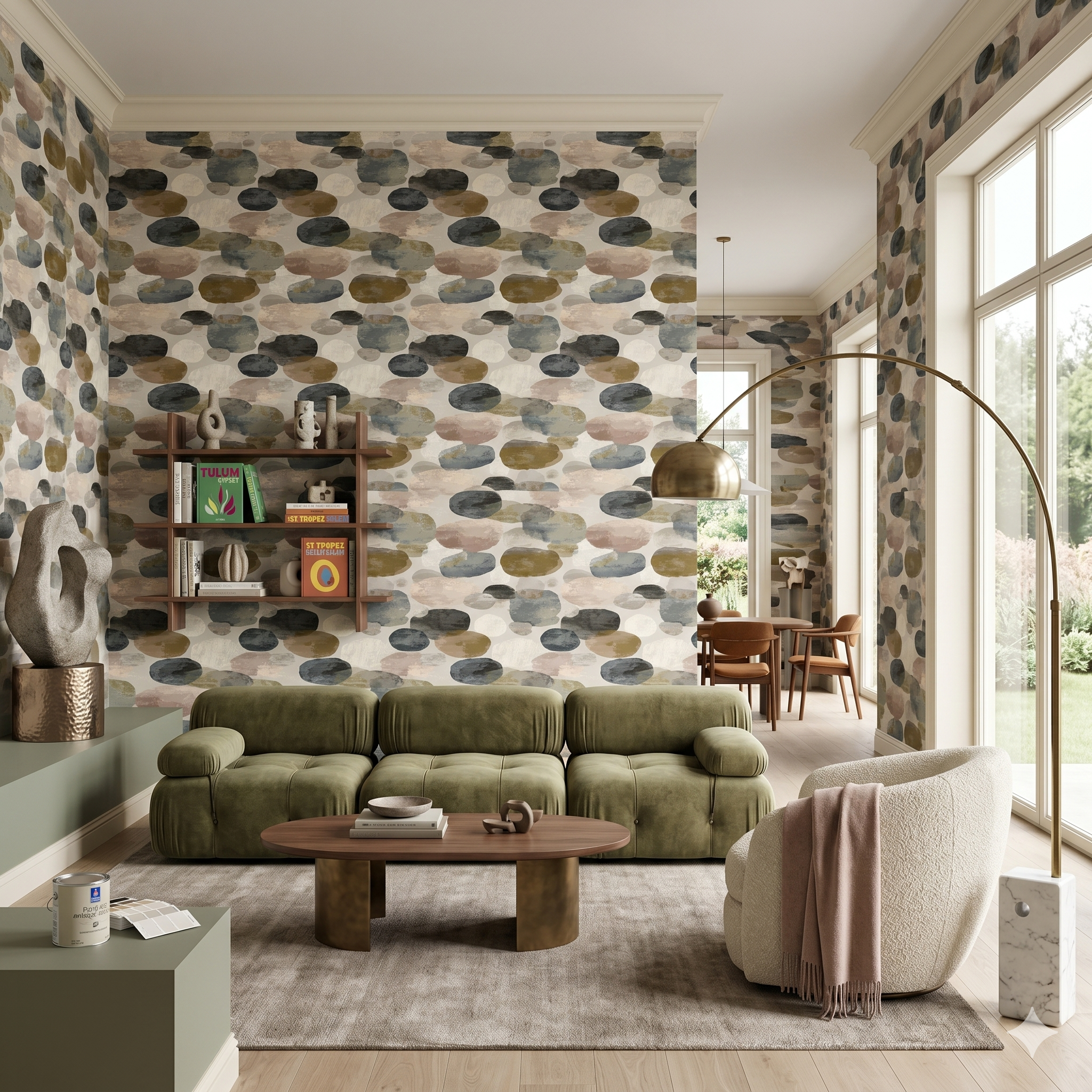 Modernist Pebble Fresco Wallpaper
