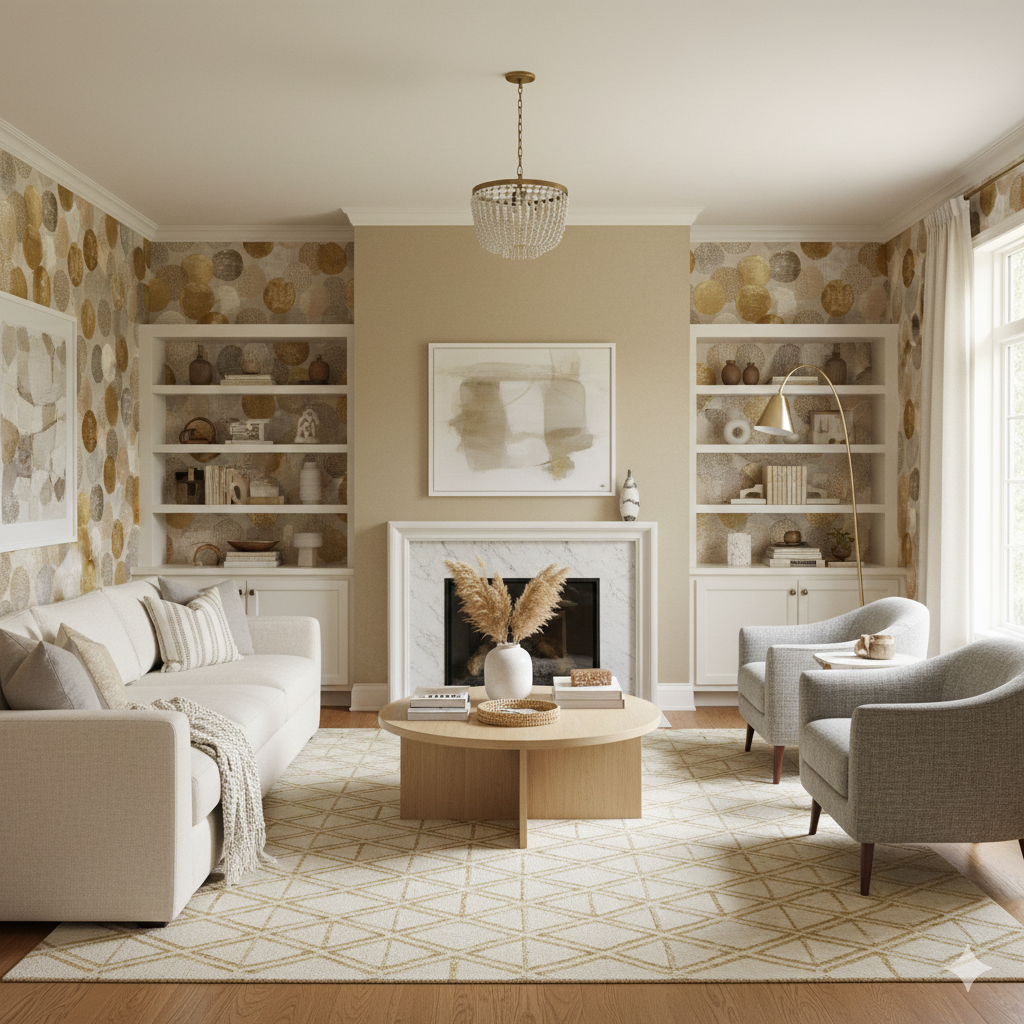 Gilded Sphere Sonata Wallpaper