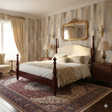 Mesa Plank wallpaper with wood plank pattern and neutral color palette.