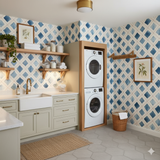 Indigo Lattice Wallpaper