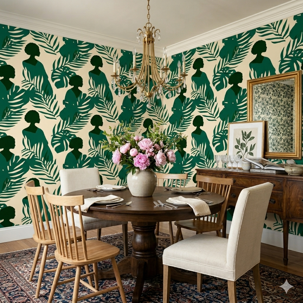 Demoiselle Verdure Wallpaper