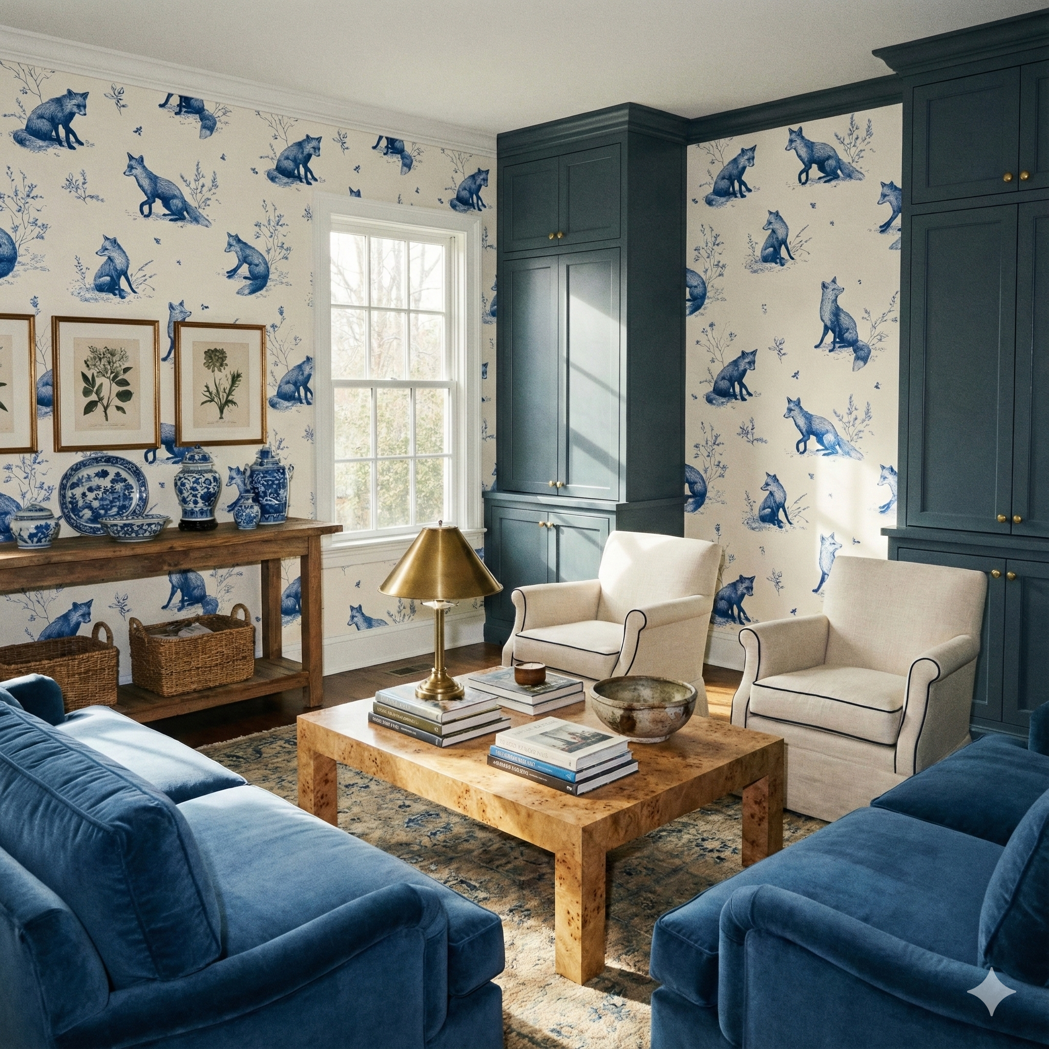 Bluewarden Foxes Wallpaper