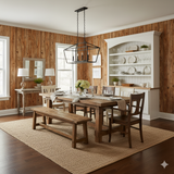 Mesquite Grove wallpaper with a vertical wood plank pattern on the wall.
