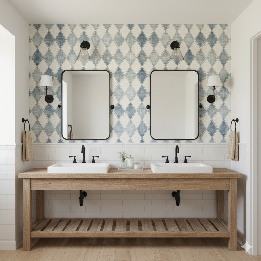 Denim Geometry Wallpaper