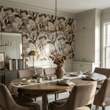 Thicket Vein Wallpaper with tree pattern on the dining room wall.
