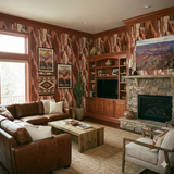 Red Canyon Wallpaper with rock striation pattern, creating a desert canyon illusion.