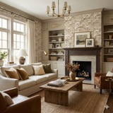 Ivory magnolia wallpaper with a beige background, featuring a delicate floral pattern and classic style.
