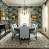 Silverwater Swan Wallpaper featuring a blue and white wildlife pattern.

