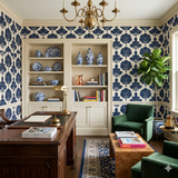 Indigo Parterre Wallpaper