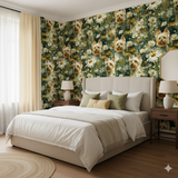 Meadow Yorkie wallpaper with a dog and flower pattern.