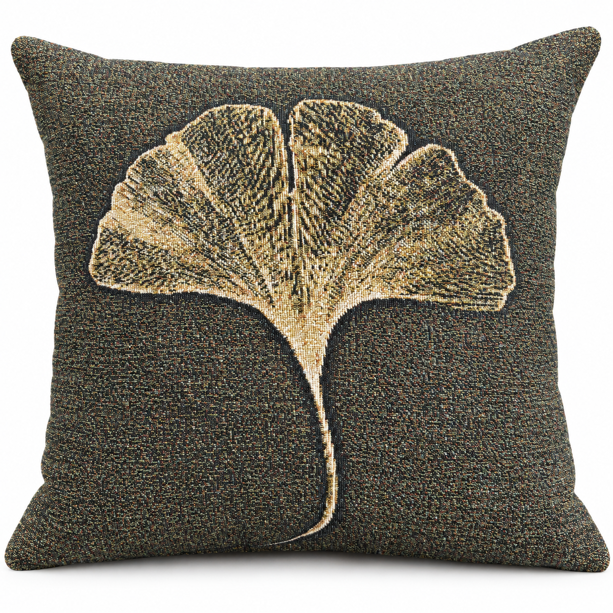 Golden Ginkgo Woven Throw Pillow