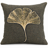 Golden Ginkgo Woven Throw Pillow