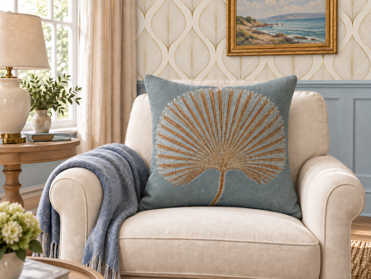 Palmetto Sky Woven Throw Pillow
