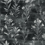 Botanique wallpaper with silver floral design by Havenshade, creating a textured, patterned background.