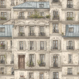 Maison Ruecrest Wallpaper with a building pattern.