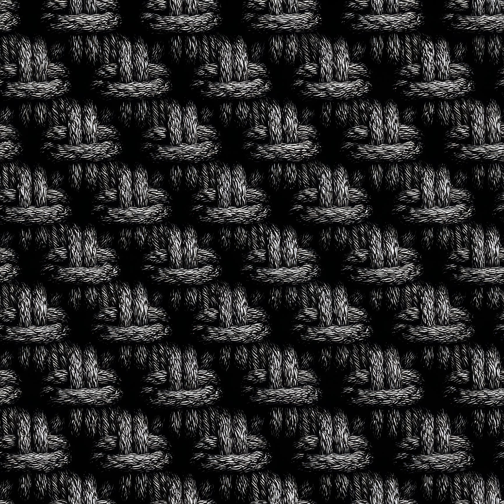 Textured mariner's knotwork wallpaper with black and silver woven pattern, showing intricate interwoven details.