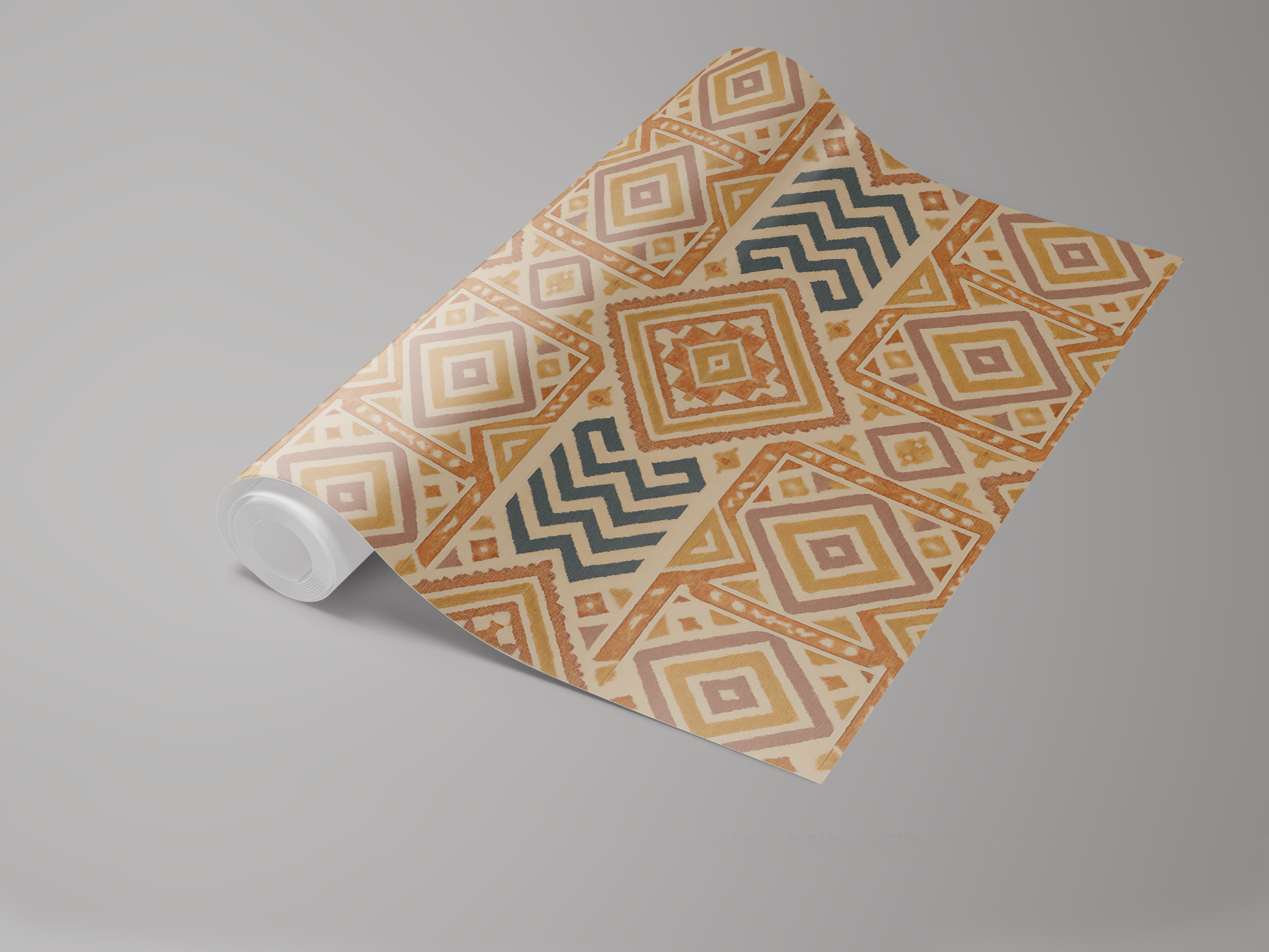 Geometric terracotta mosaic wallpaper for accent walls