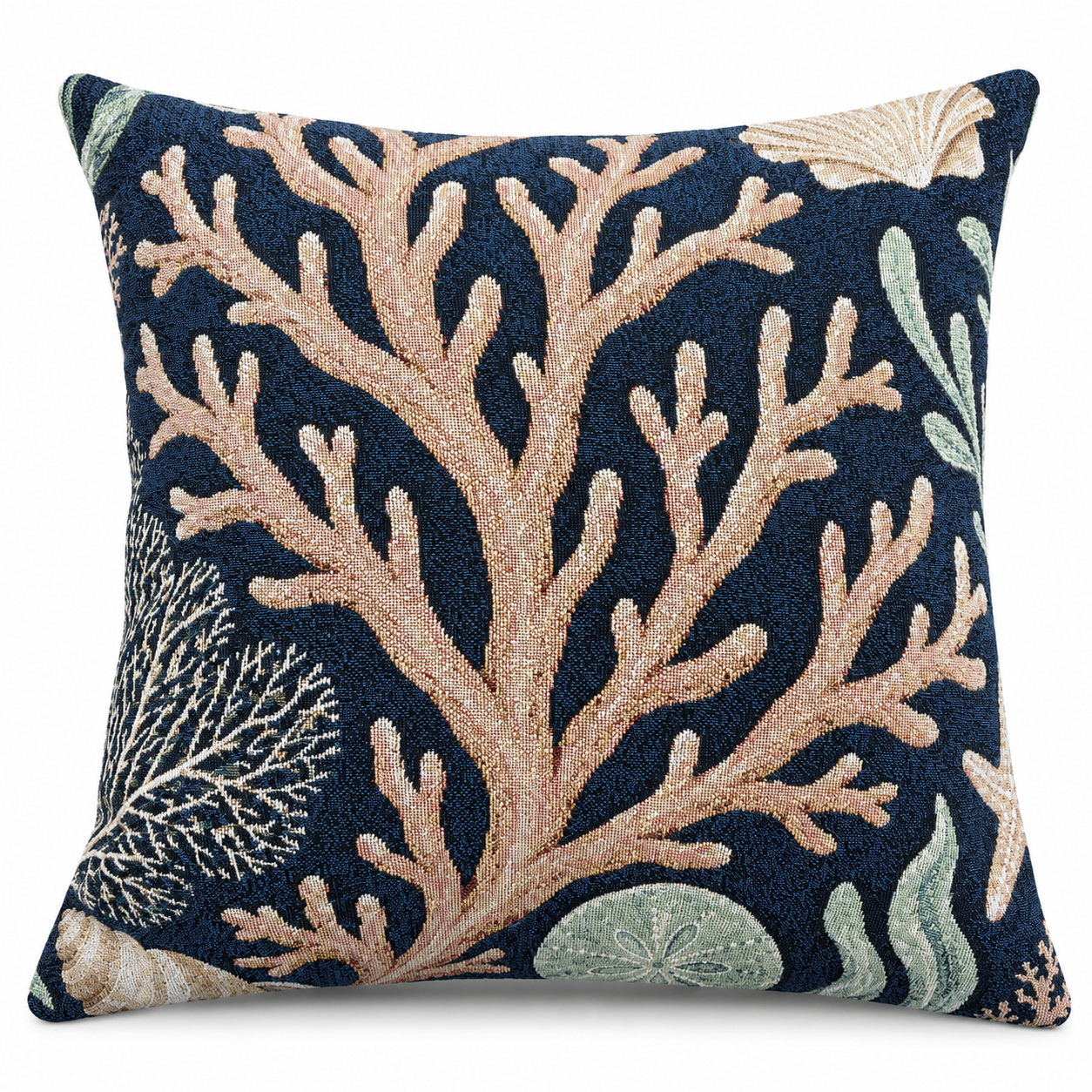 Midnight Reef Woven Throw Pillow