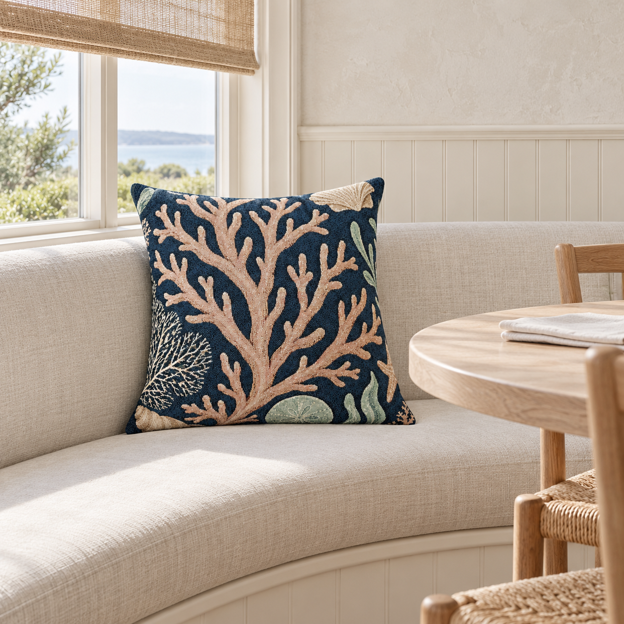 Midnight Reef Woven Throw Pillow