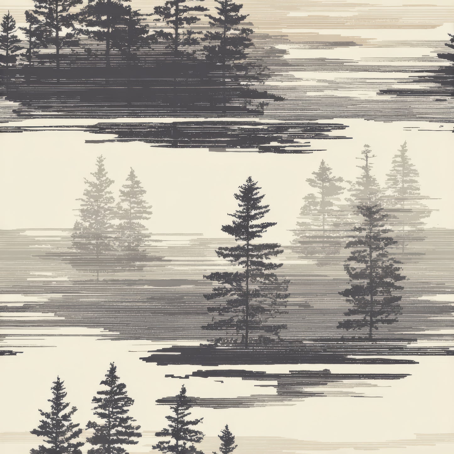 Misted Pines Inlet Wallpaper