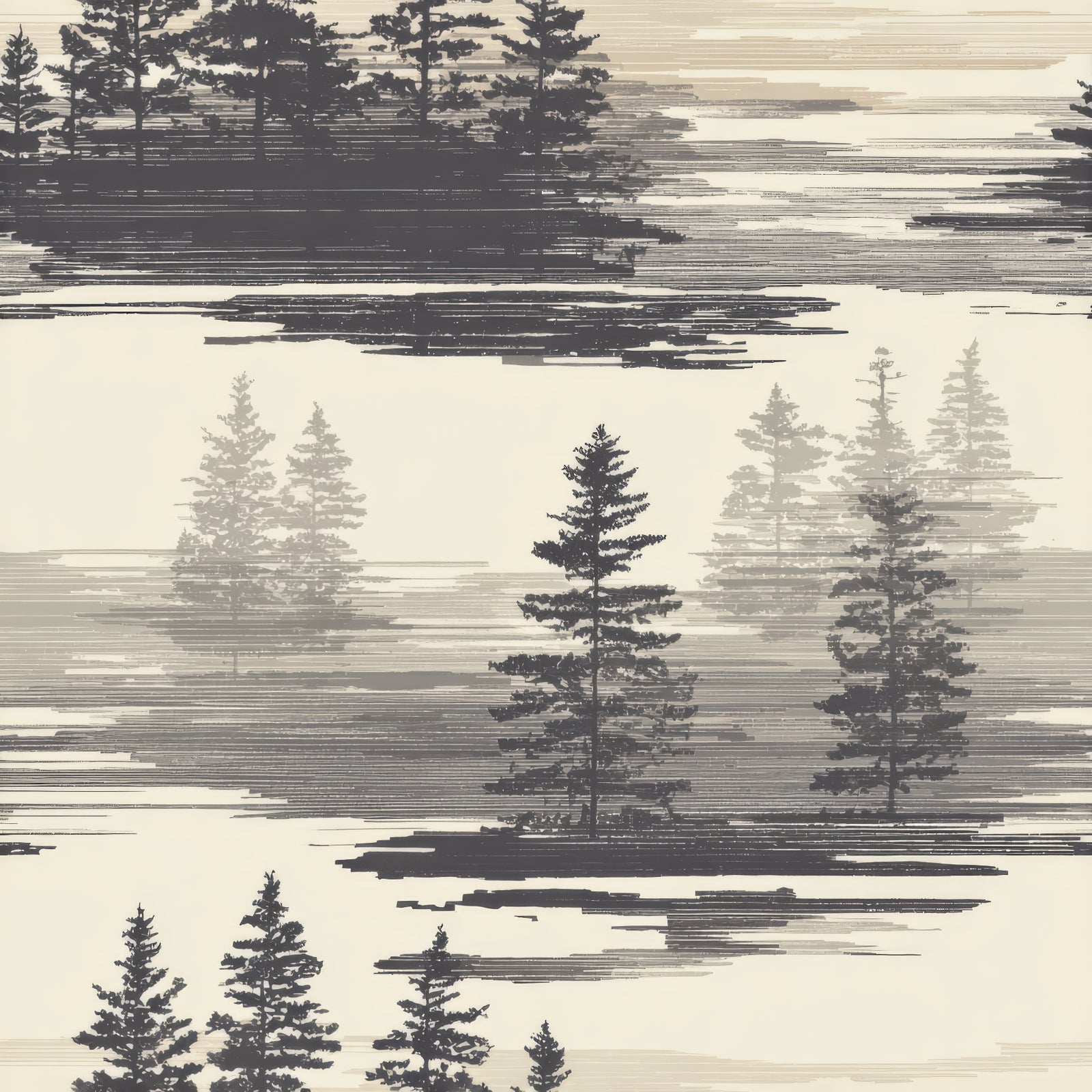 Misted Pines Inlet Wallpaper