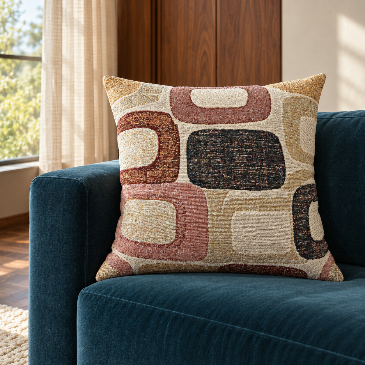 Mod Mosaic Woven Throw Pillow