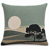 Quiet Horizon Woven Throw Pillow