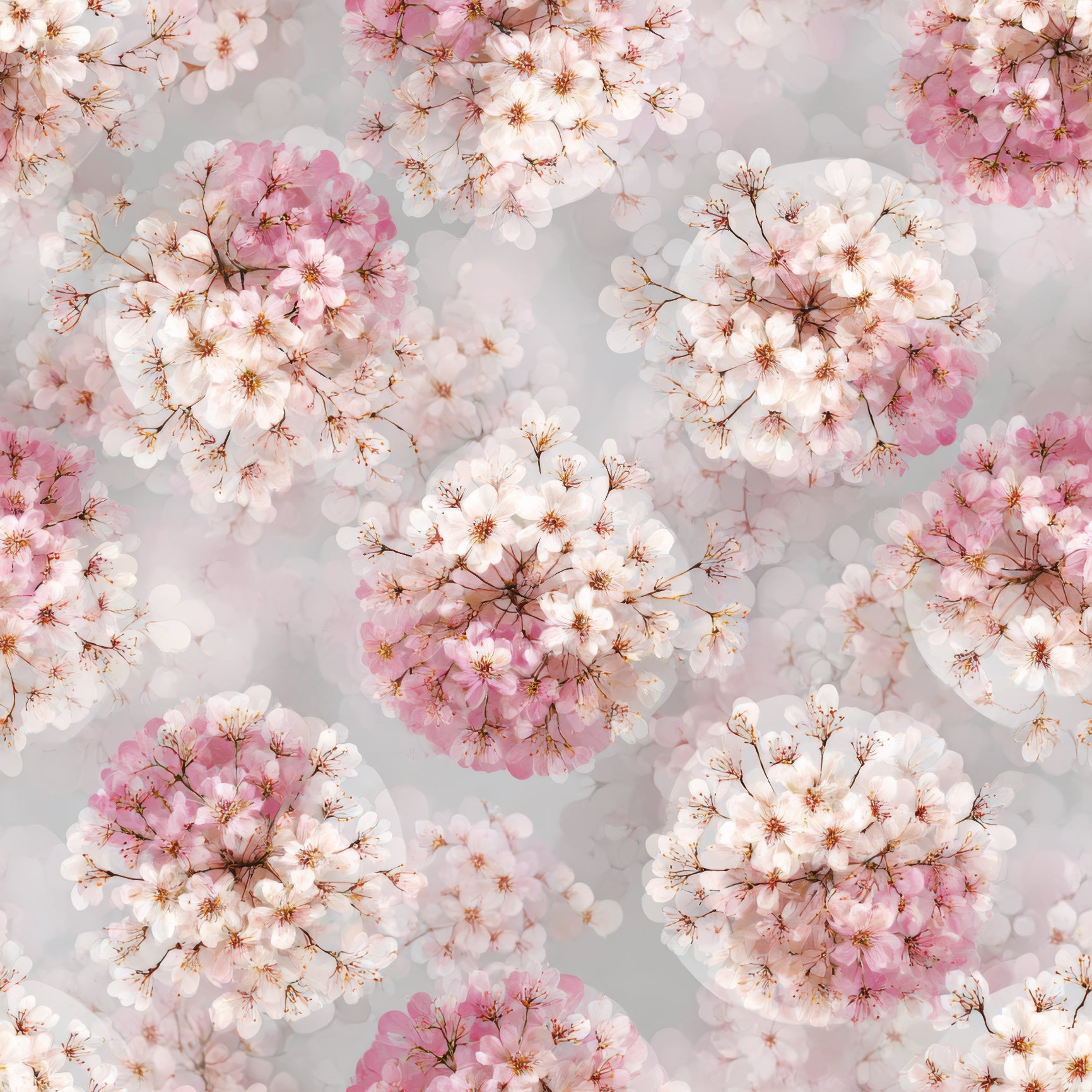 Sakura lantern bloom wallpaper with floral pattern and watercolor textures.