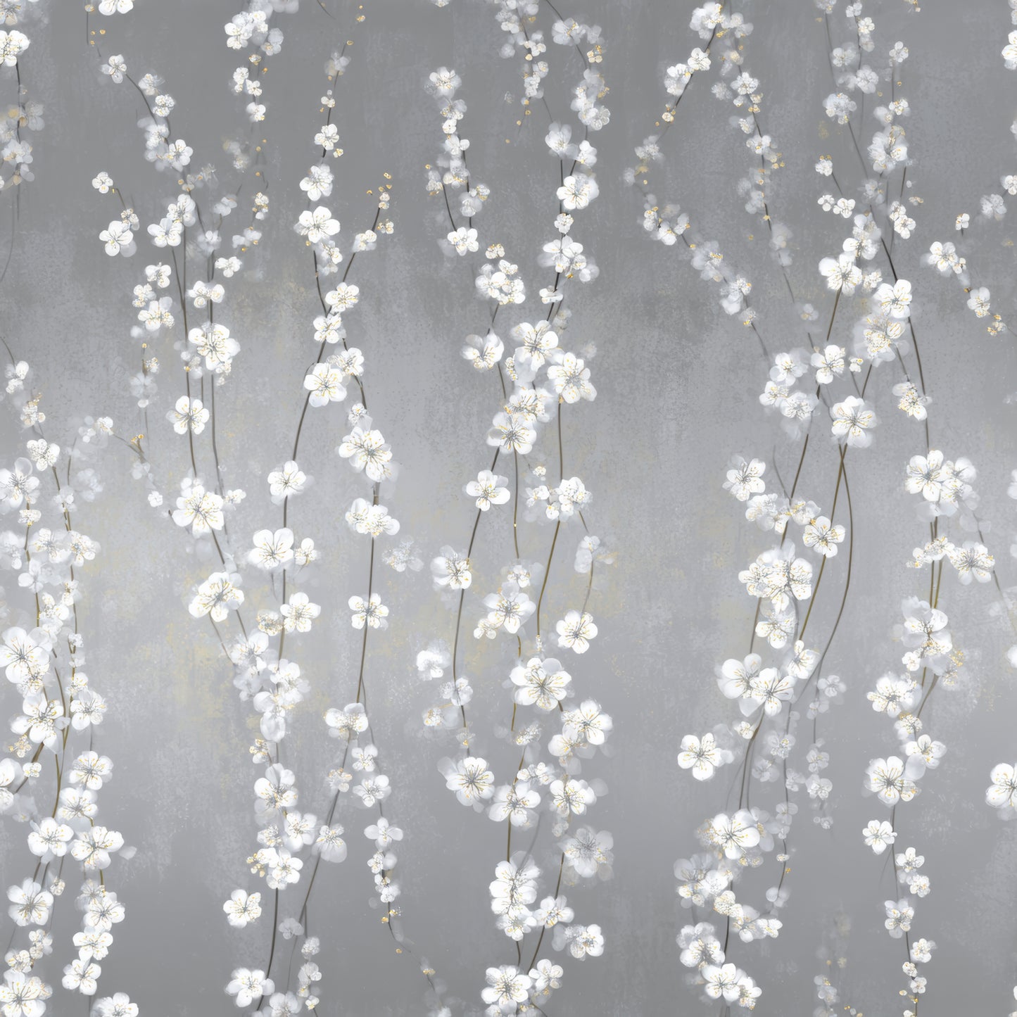 Silverling Bloom Cascade Wallpaper