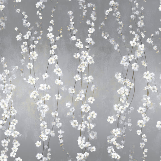 Silverling Bloom Cascade Wallpaper