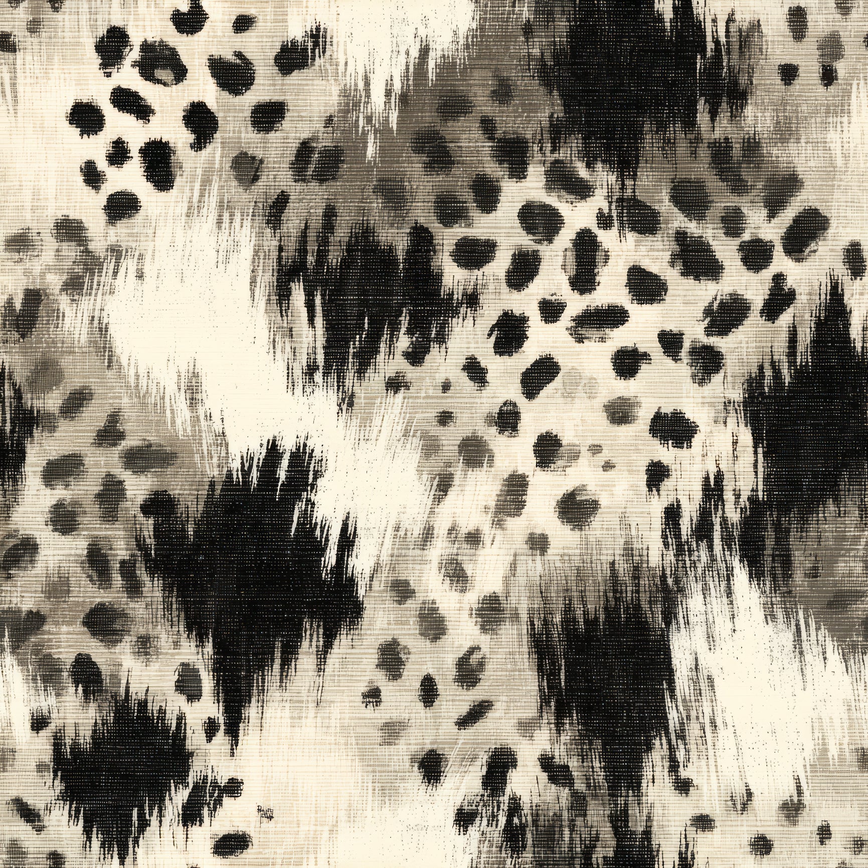 Neutral tone animal print wallpaper with texture details from Brewster Wallcovering.