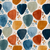 Abstract collage wallpaper with geometric shapes and floral accents.
