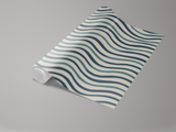 Tidal Lines wallpaper with blue wavy stripes pattern.