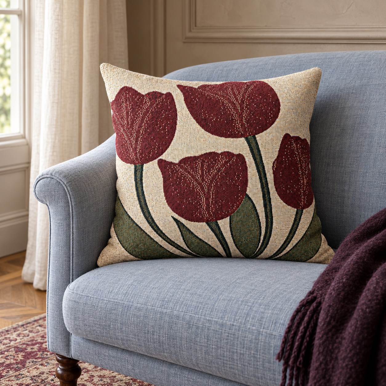 Tulip Keepsake Woven Throw Pillow