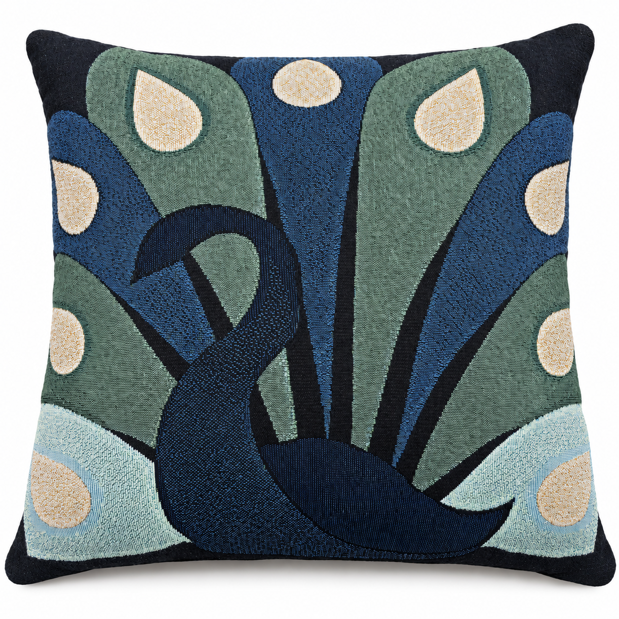 Midnight Plumage Woven Throw Pillow