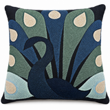 Midnight Plumage Woven Throw Pillow