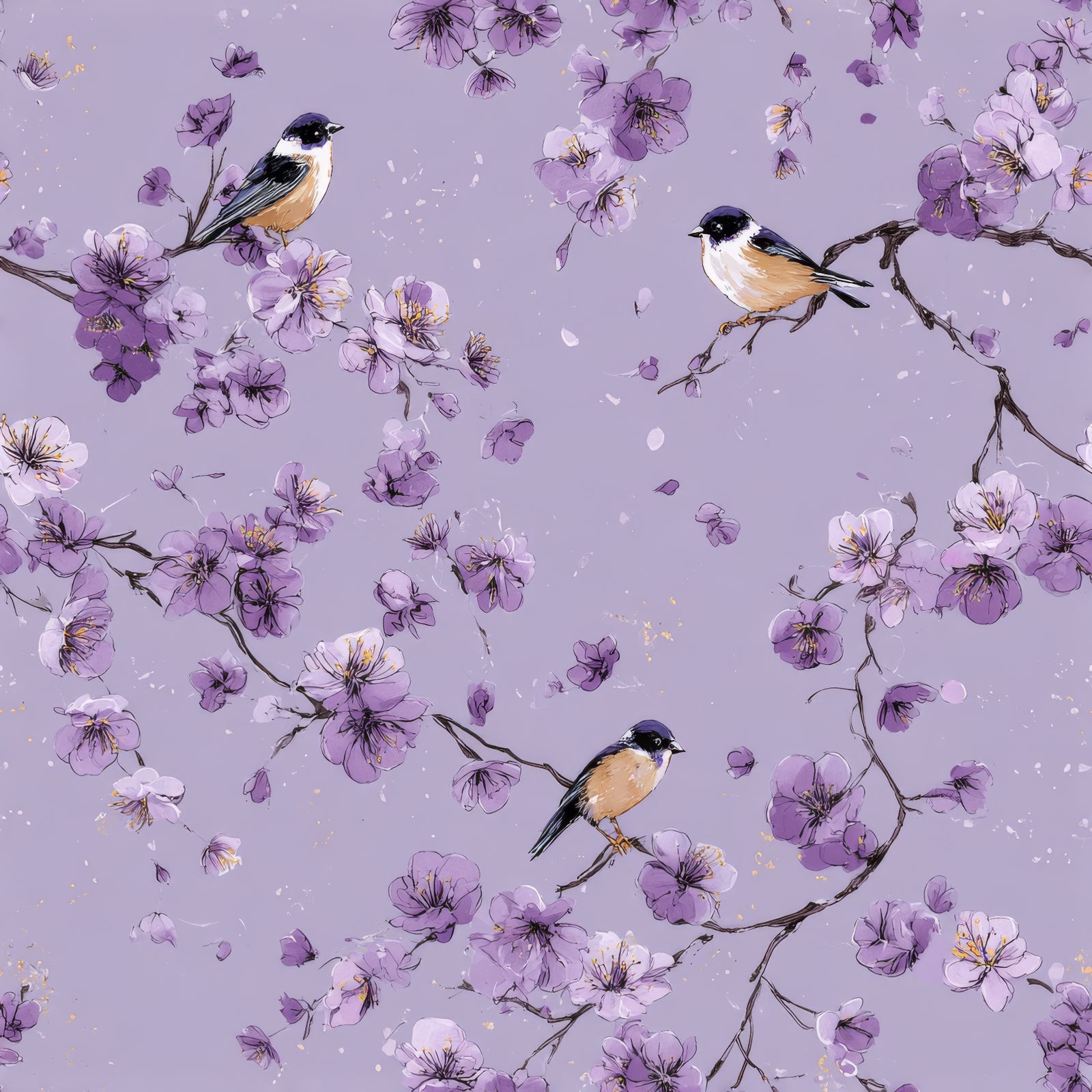 Violet Orchard Drift Wallpaper