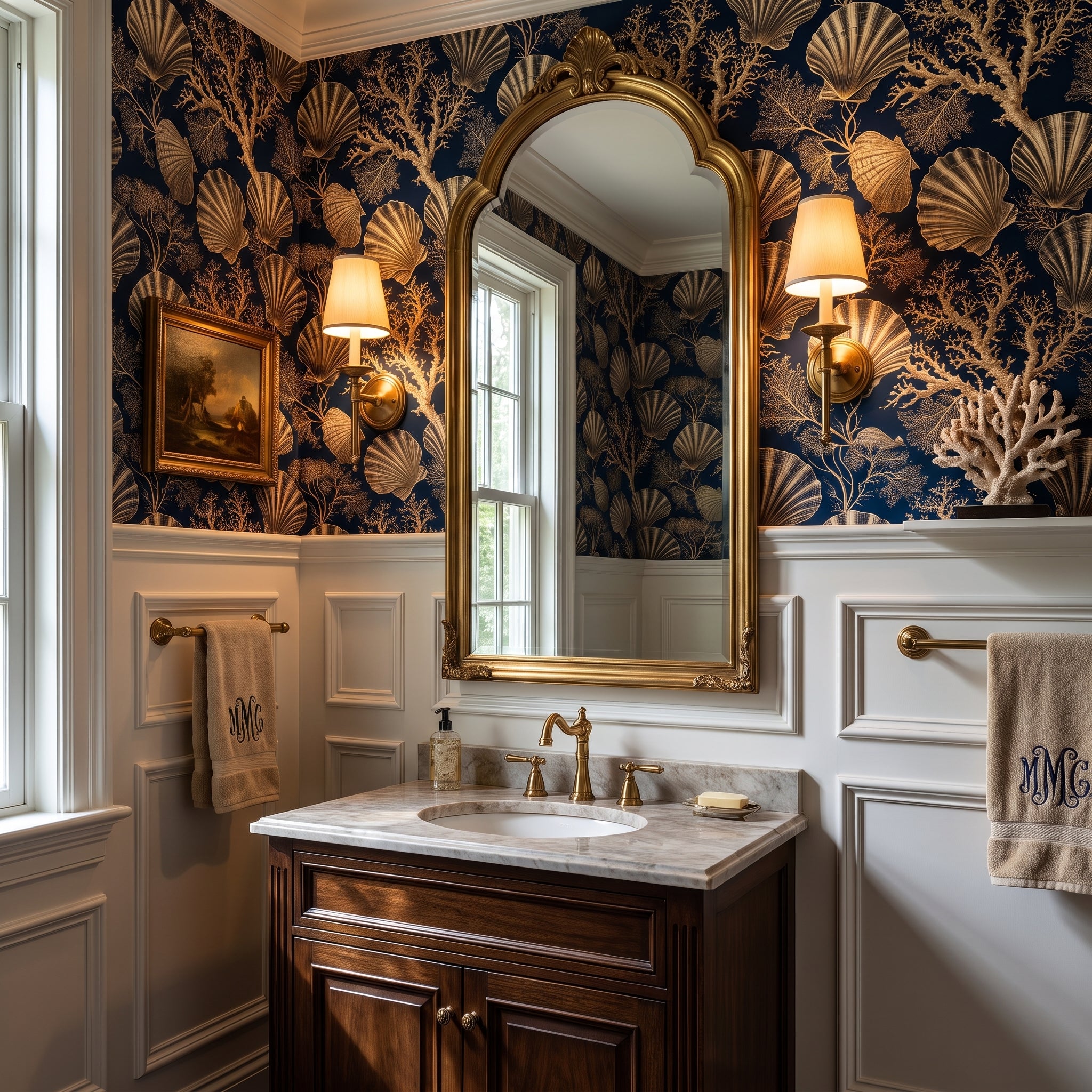 Coral Contour Ledger — styled room 2