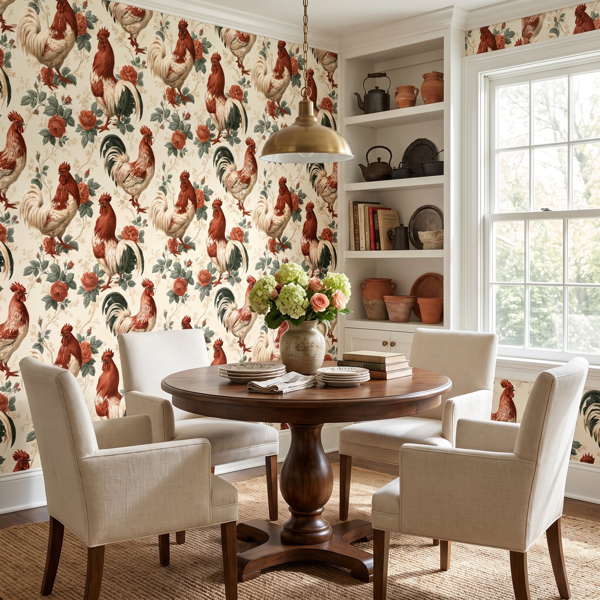 Rooster Rosarium — styled room 2