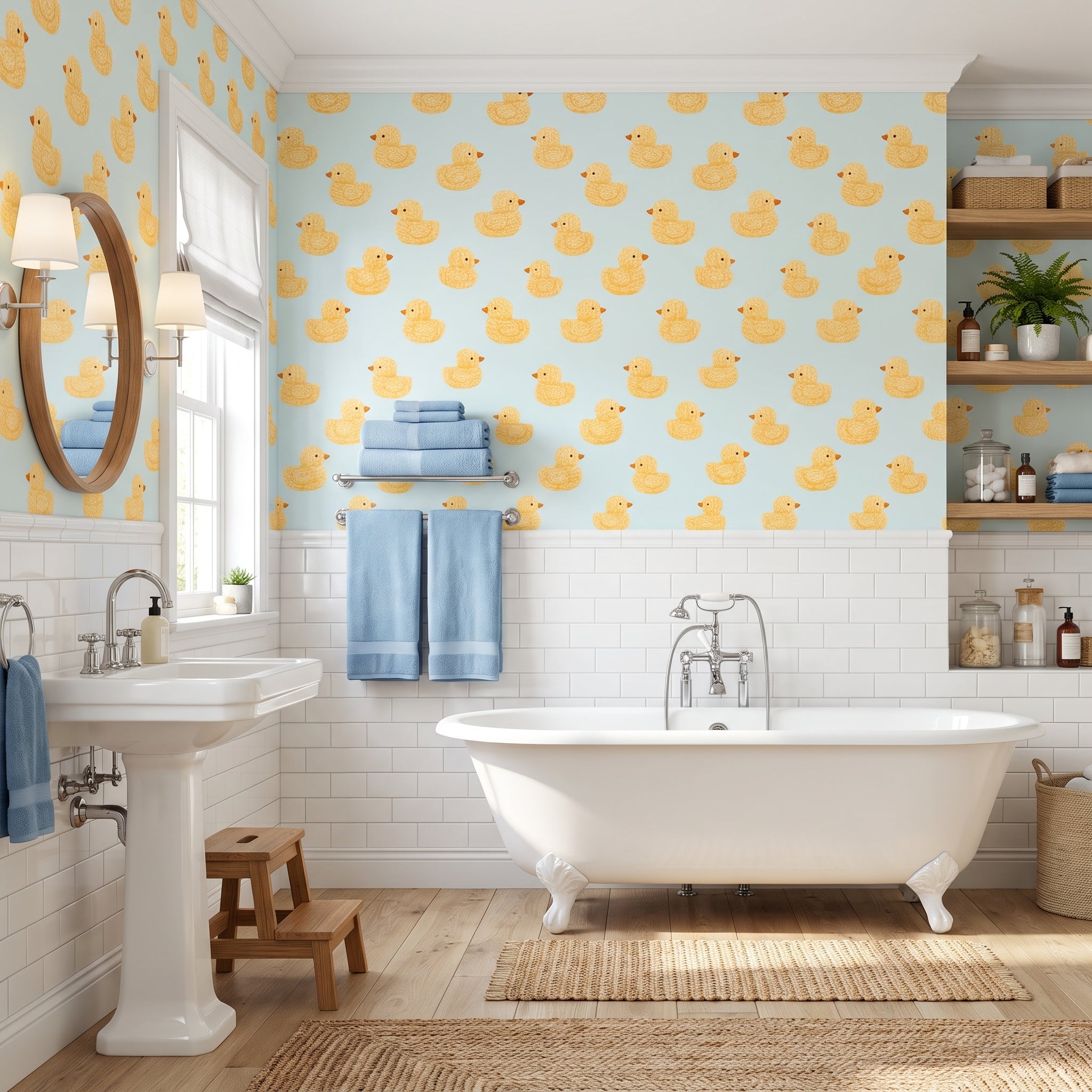 Tub Time Flock — styled room 1