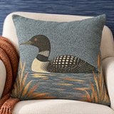 Stillwater Loon Woven Throw Pillow